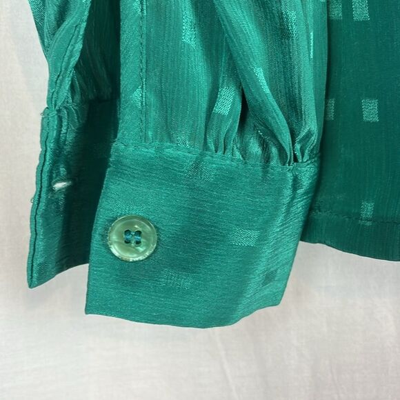 Vintage Green Lightweight Long Sleeve Button Up Koret Blouse - Picture 6 of 6